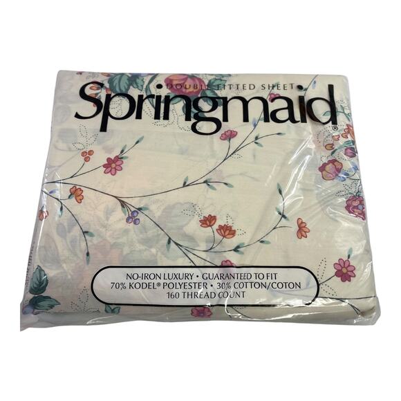 Springmaid Vintage Heritage Stencil Double Flat Fitted Standard Cases Sheet Set - Picture 2 of 6